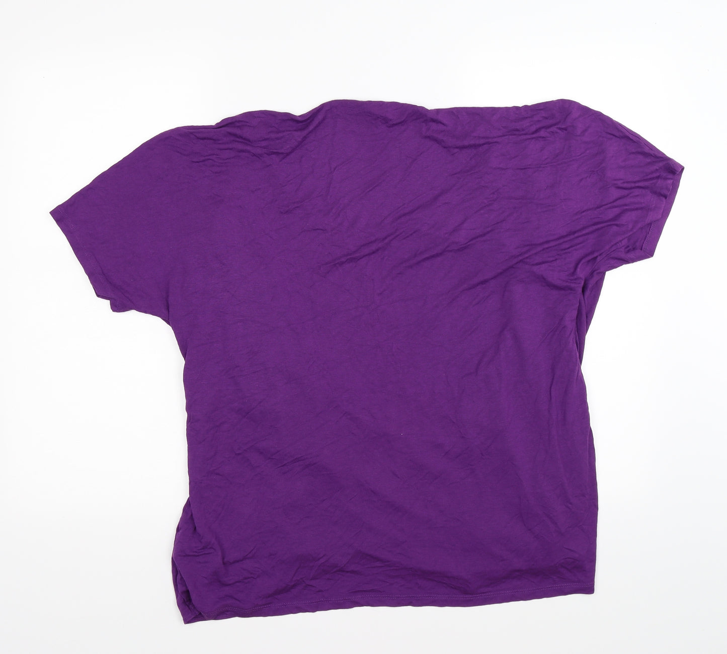 Marks and Spencer Womens Purple Floral  Basic T-Shirt Size 18