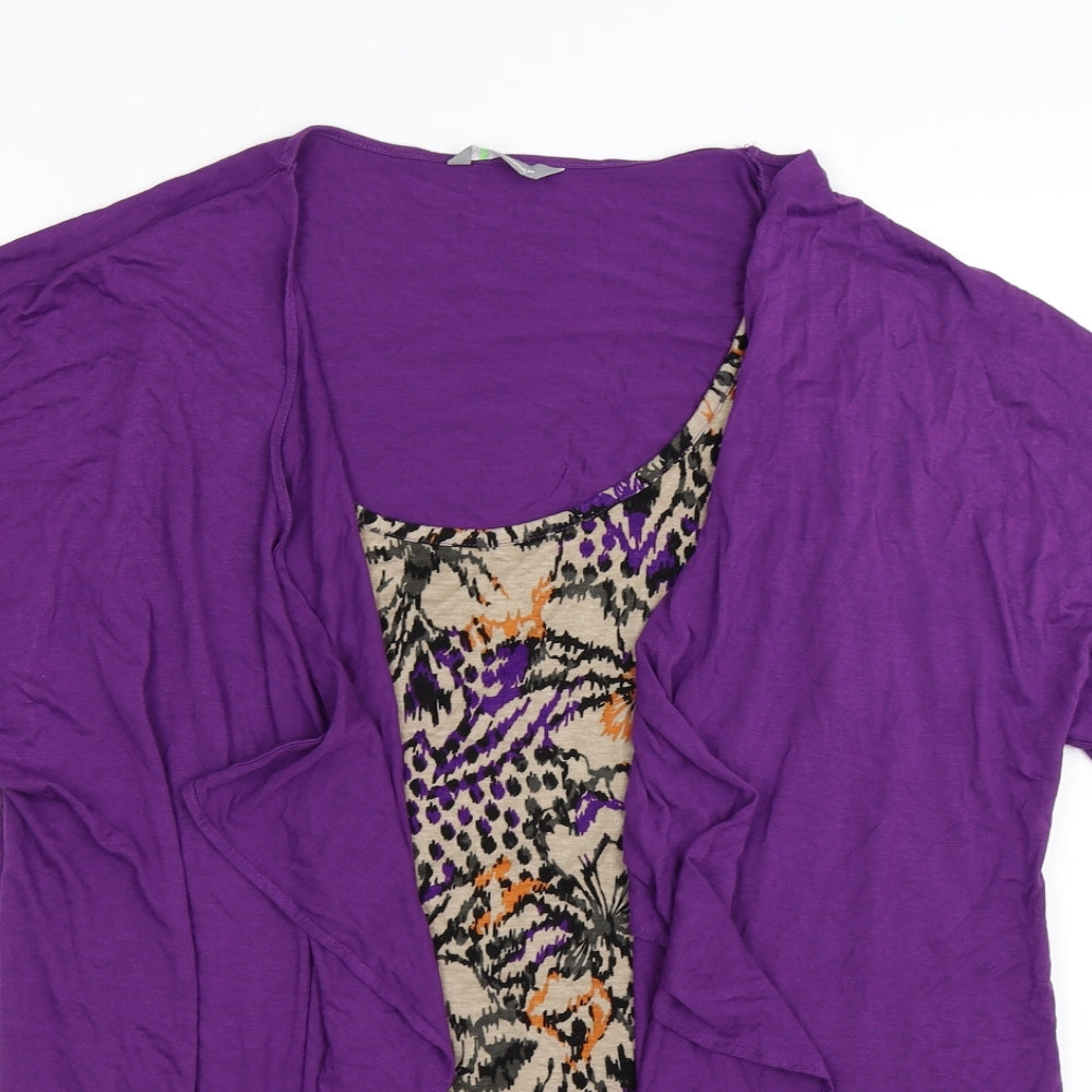 Marks and Spencer Womens Purple Floral  Basic T-Shirt Size 18