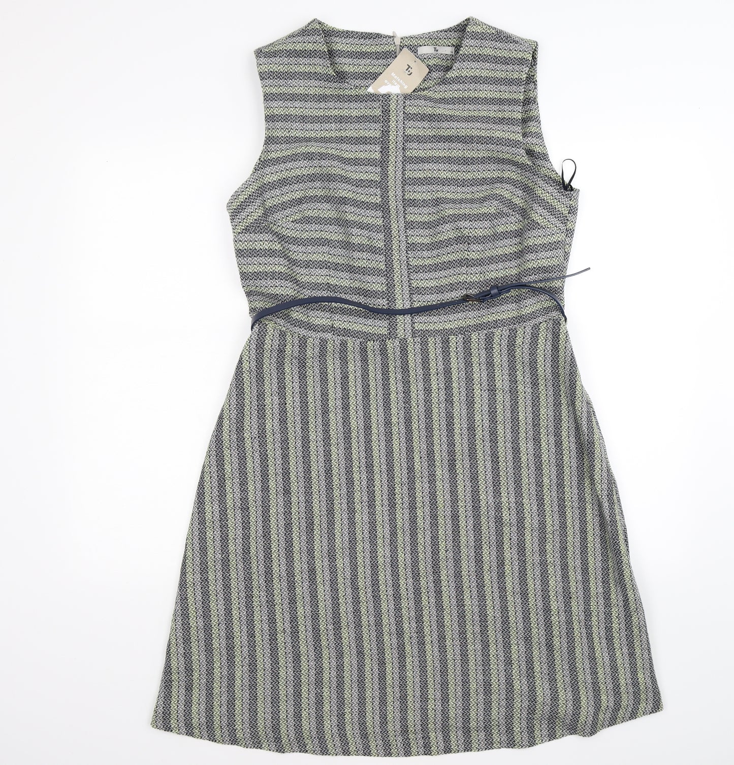 TU Womens Blue Check Knit Shift  Size 14