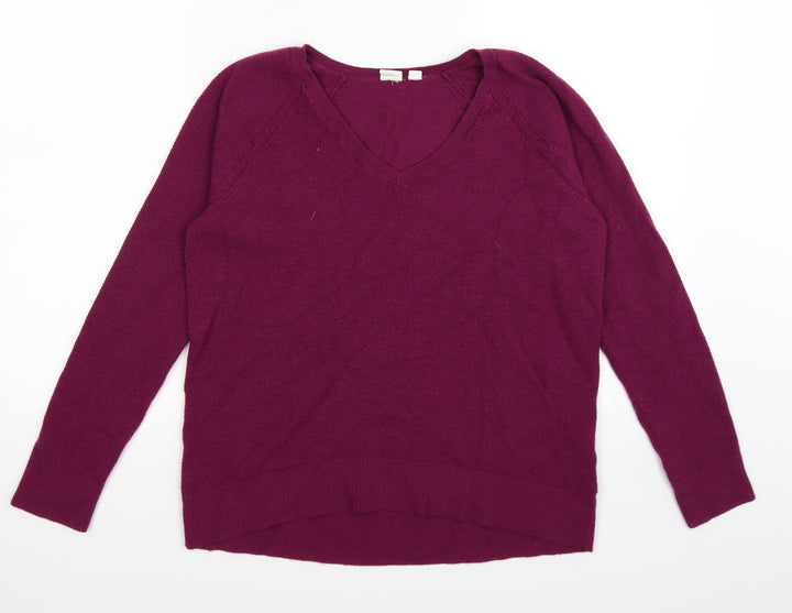 H&M Womens Purple  Knit Pullover Jumper Size XS