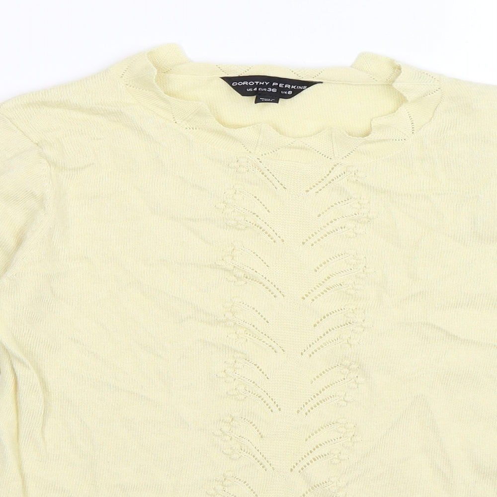 dorothy per Womens Yellow Striped Knit Pullover Jumper Size 8