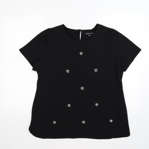 capsule Womens Black Floral  Tunic T-Shirt Size 16