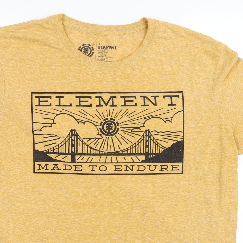 Element Mens Yellow    T-Shirt Size XL  - made to endure