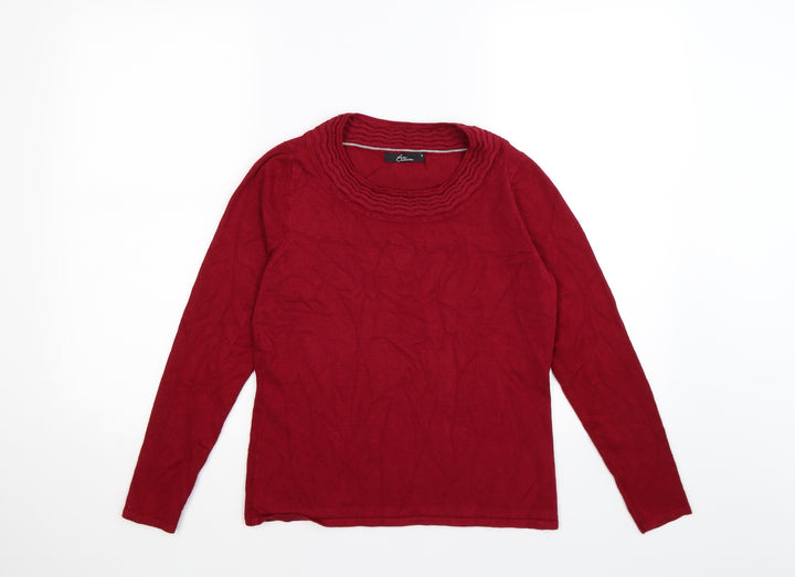 Bonmarché Womens Red Knit Pullover Jumper Size XS