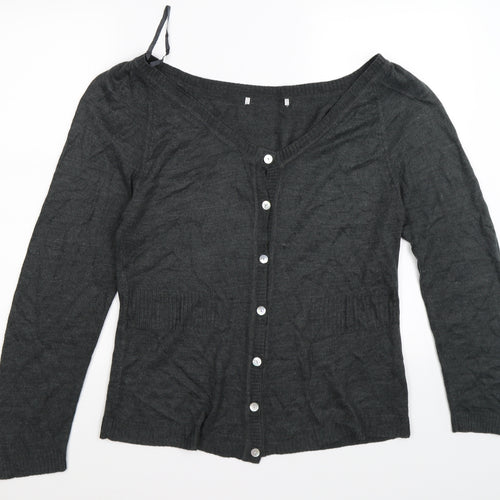 Ethel Austin Womens Grey  Knit Cardigan Jumper Size XL