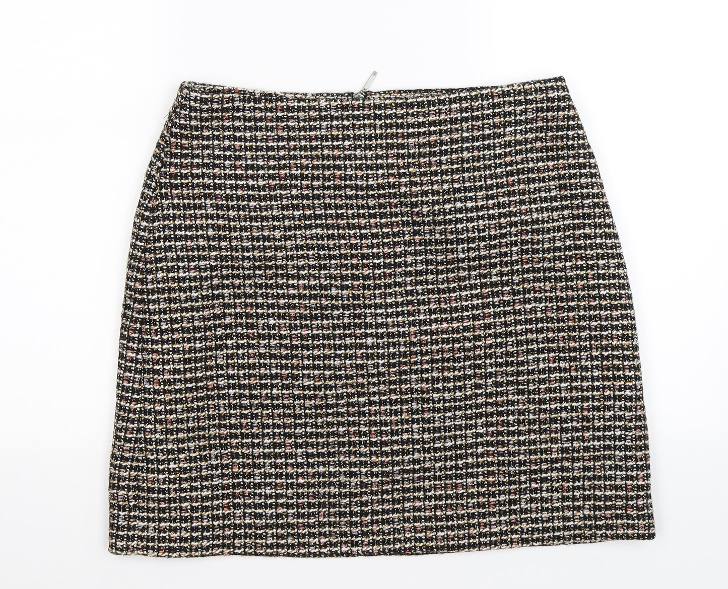 warehoue Womens Black Check Knit Straight & Pencil Skirt Size 12