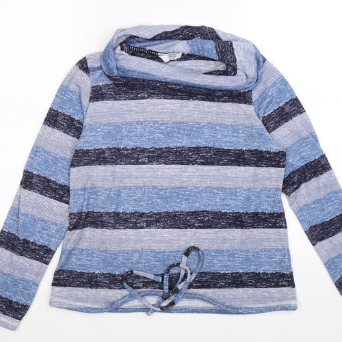 isw Womens Blue Striped Knit Pullover Jumper Size 10