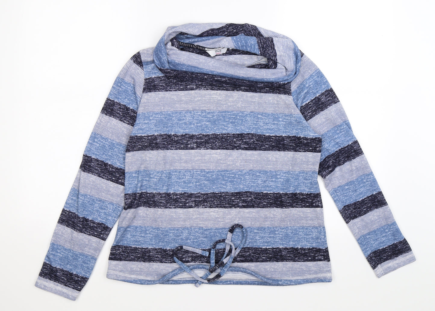 isw Womens Blue Striped Knit Pullover Jumper Size 10
