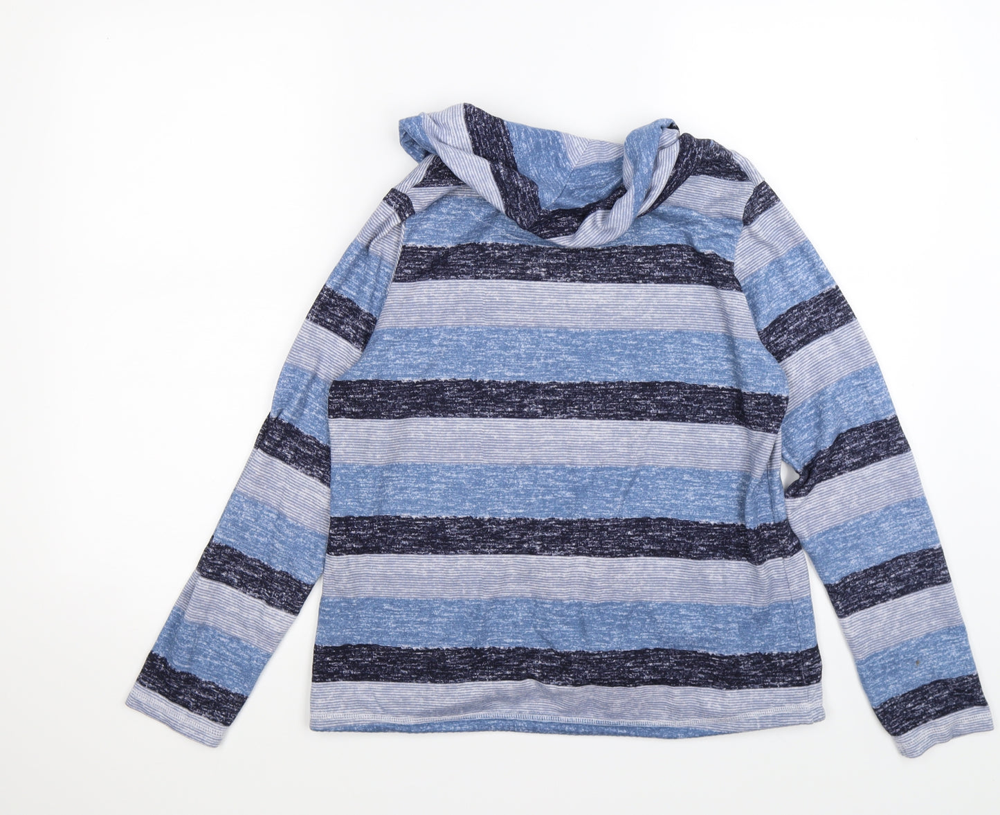 isw Womens Blue Striped Knit Pullover Jumper Size 10