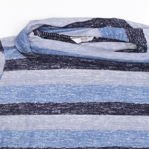 isw Womens Blue Striped Knit Pullover Jumper Size 10
