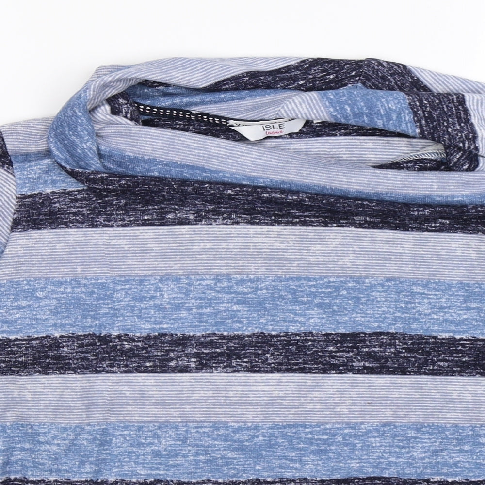 isw Womens Blue Striped Knit Pullover Jumper Size 10