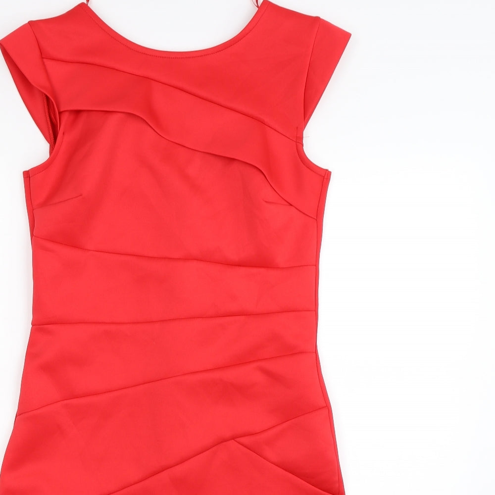 lipsr Womens Red Striped  Bodycon  Size 12