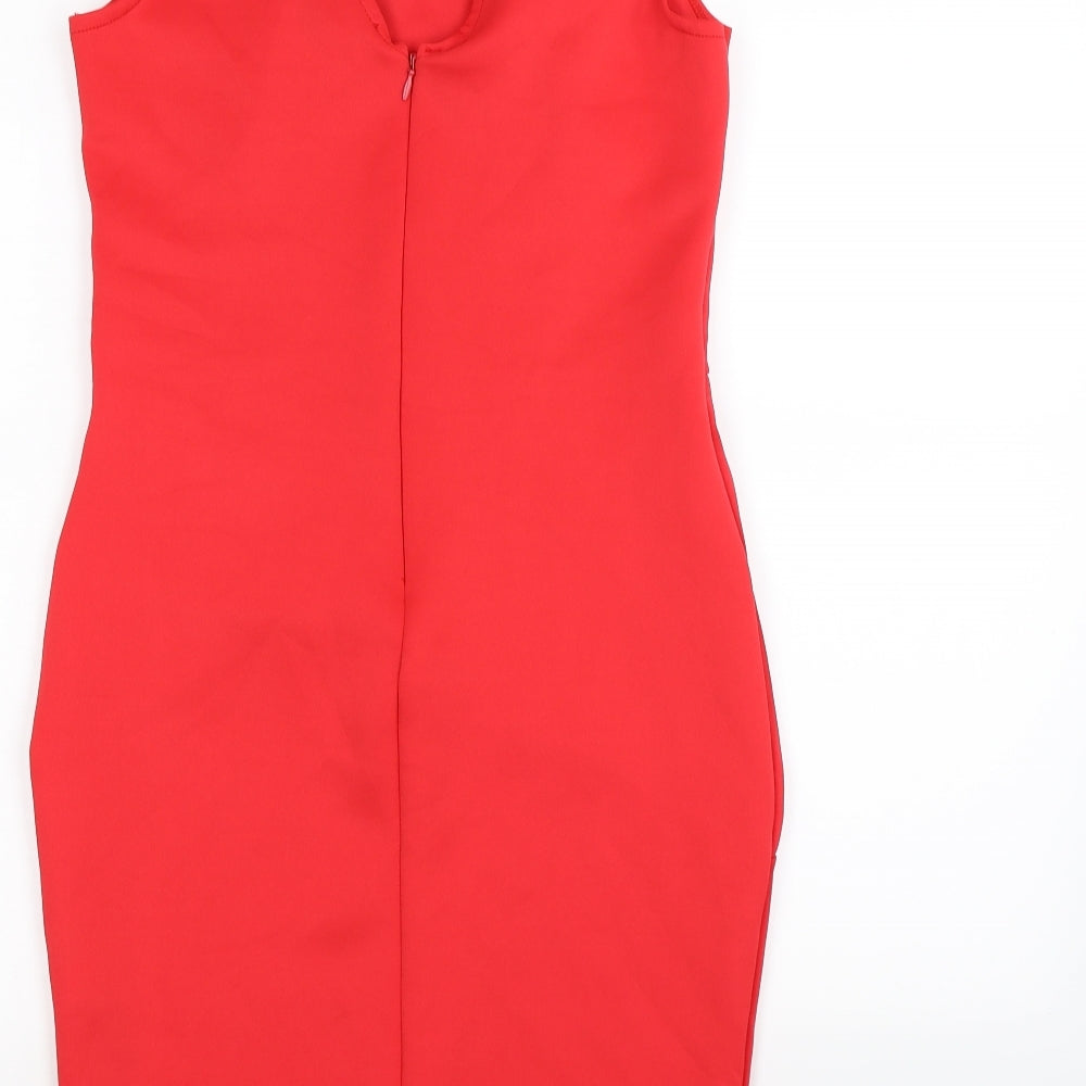 lipsr Womens Red Striped  Bodycon  Size 12