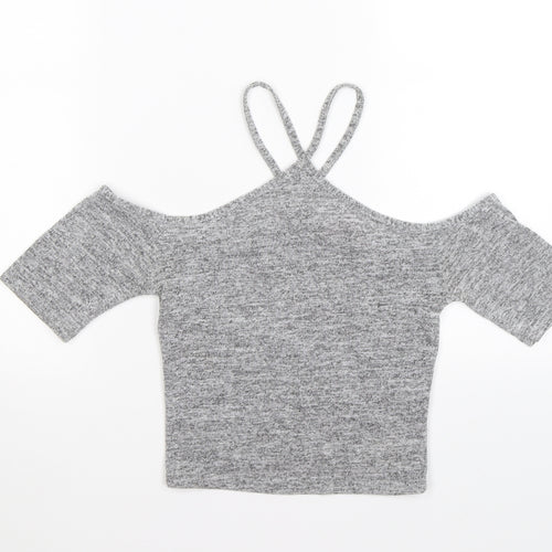 Miss Selfridge Womens Grey   Cropped Tank Size 6  - cold shoulder