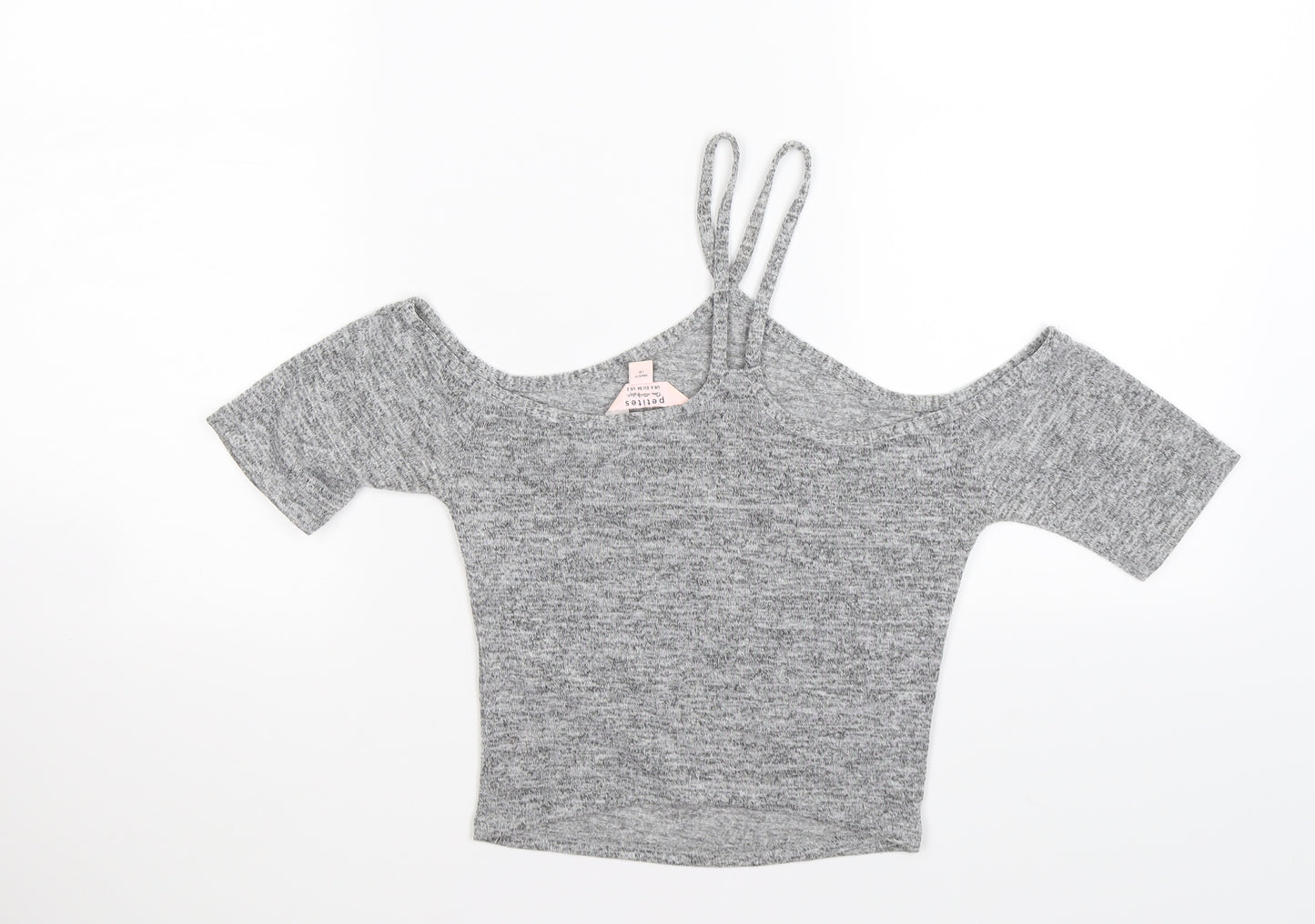 Miss Selfridge Womens Grey   Cropped Tank Size 6  - cold shoulder