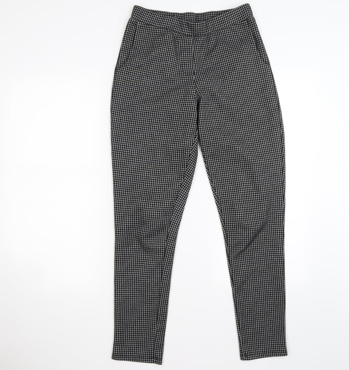 Dorothy Perkins Womens Black Check Capri Trousers Size 8 L28 in - WORK OFFICE FORMAL