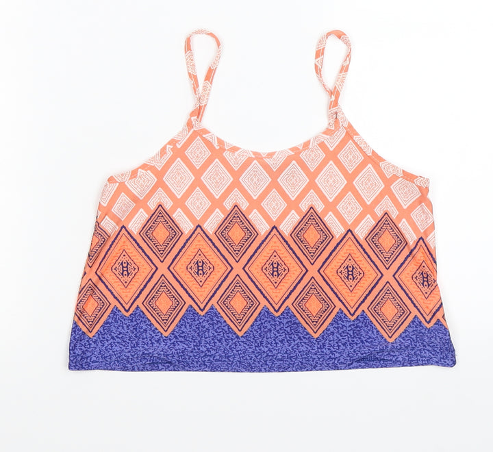 Boohoo Womens Multicoloured Geometric  Cropped Tank Size 4