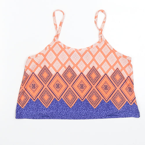 Boohoo Womens Multicoloured Geometric  Cropped Tank Size 4