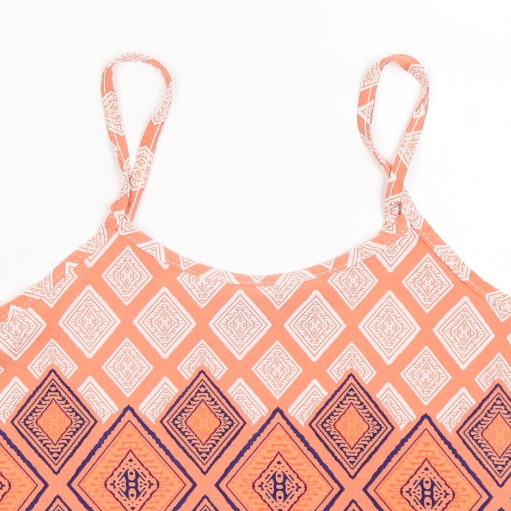 Boohoo Womens Multicoloured Geometric  Cropped Tank Size 4