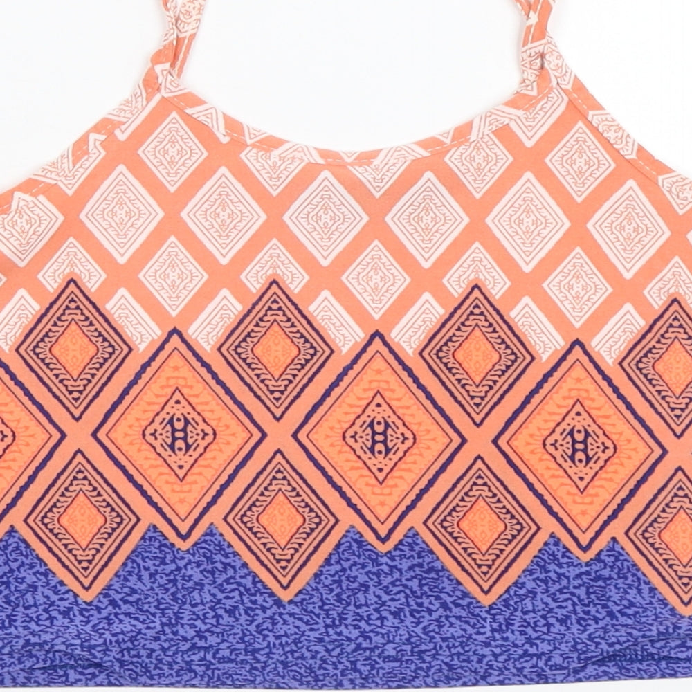 Boohoo Womens Multicoloured Geometric  Cropped Tank Size 4