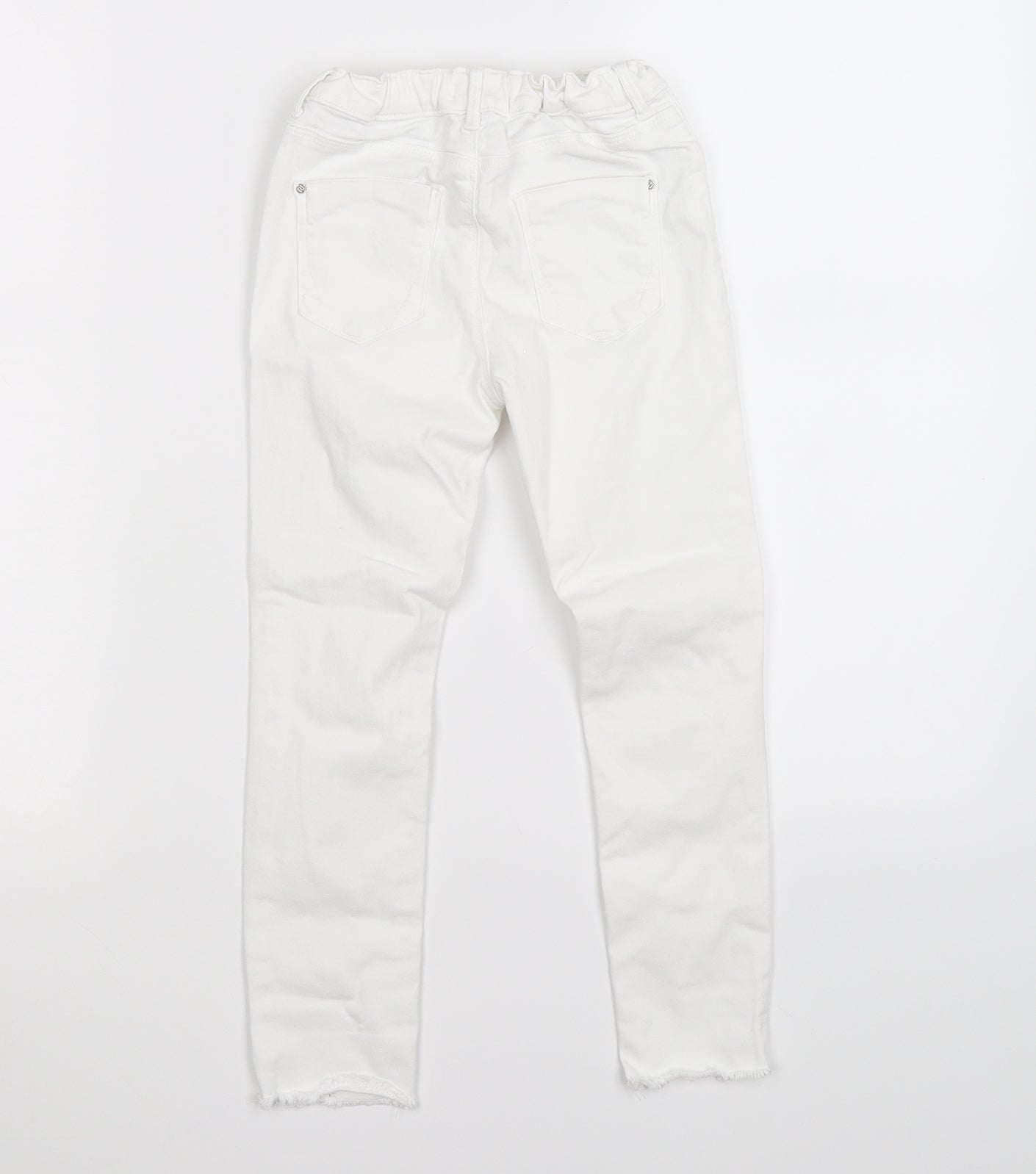 River Island Girls White  Denim Skinny Jeans Size 6 Years - ripped