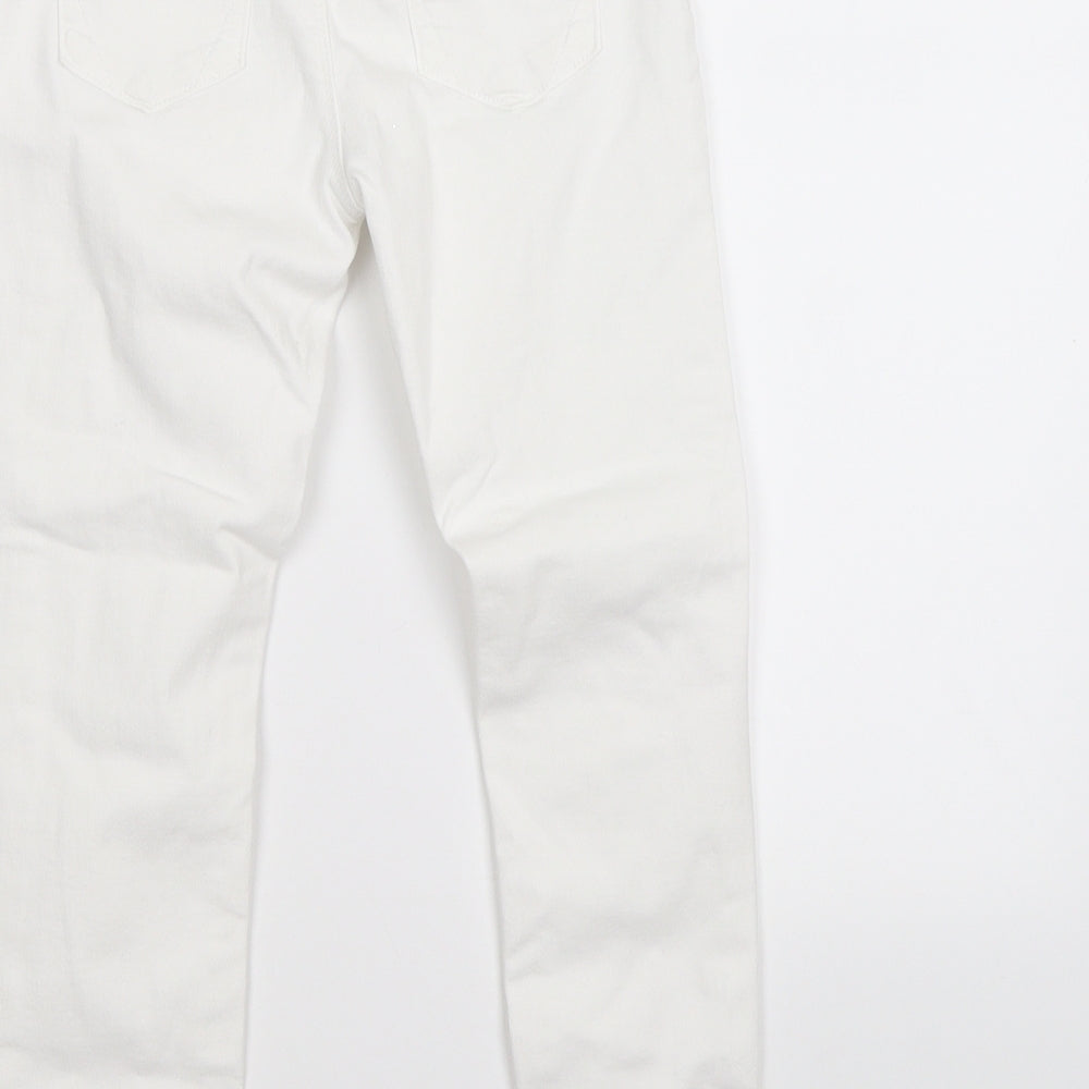 River Island Girls White  Denim Skinny Jeans Size 6 Years - ripped