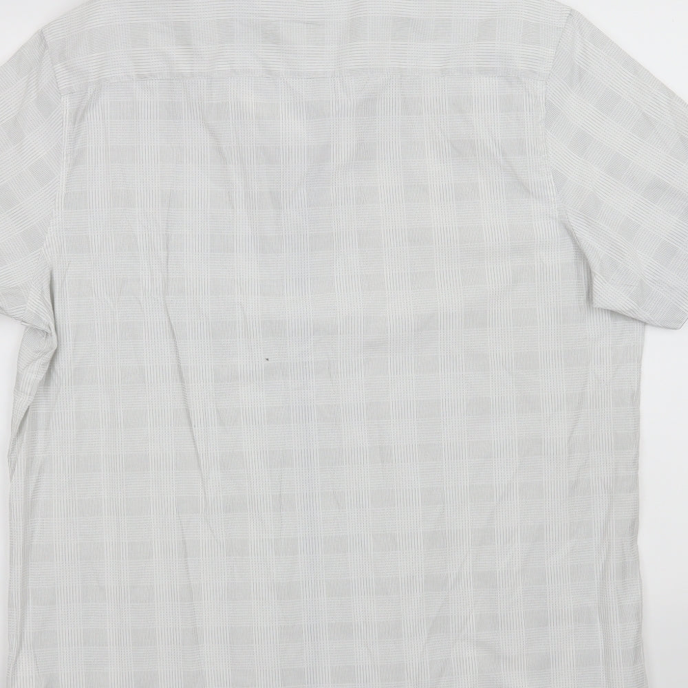 Cedar Wood State Mens White Check   Button-Up Size XL