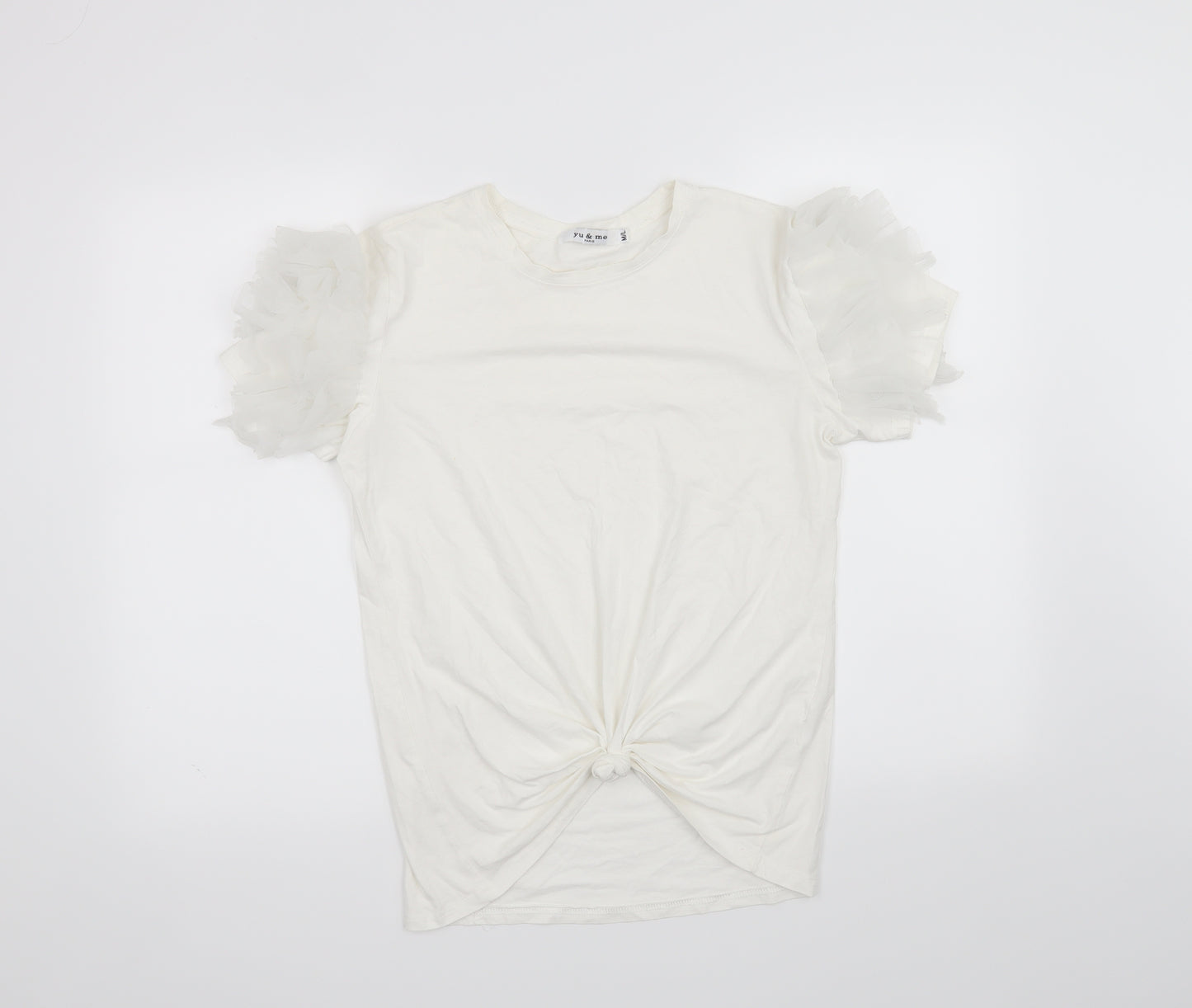 Yu & Me Womens White   Basic T-Shirt Size M