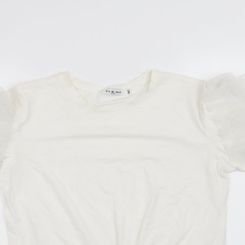 Yu & Me Womens White   Basic T-Shirt Size M