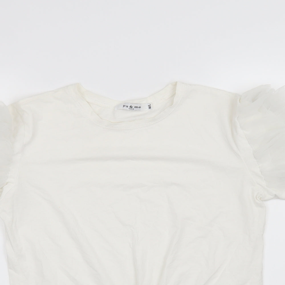 Yu & Me Womens White   Basic T-Shirt Size M