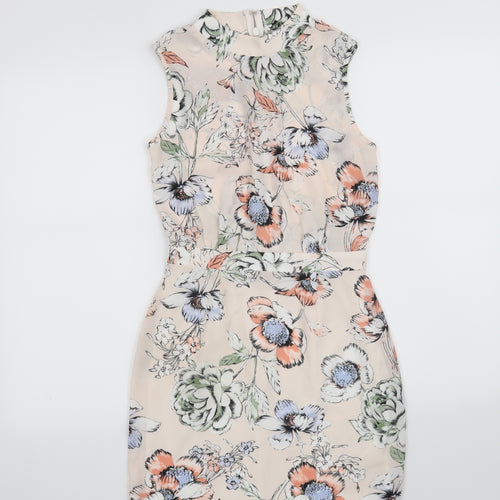 ASOS Womens Pink Floral  A-Line  Size 8