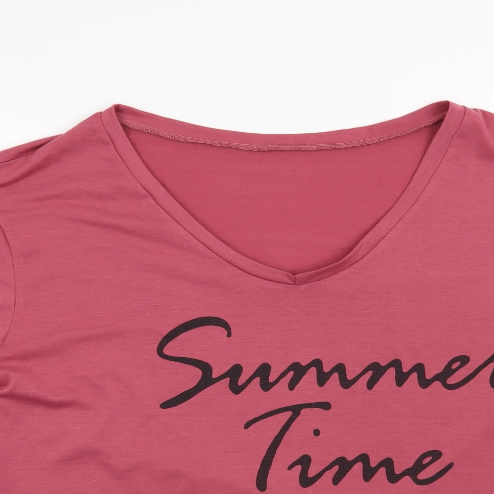 Preworn Womens Pink   Basic T-Shirt Size 2XL