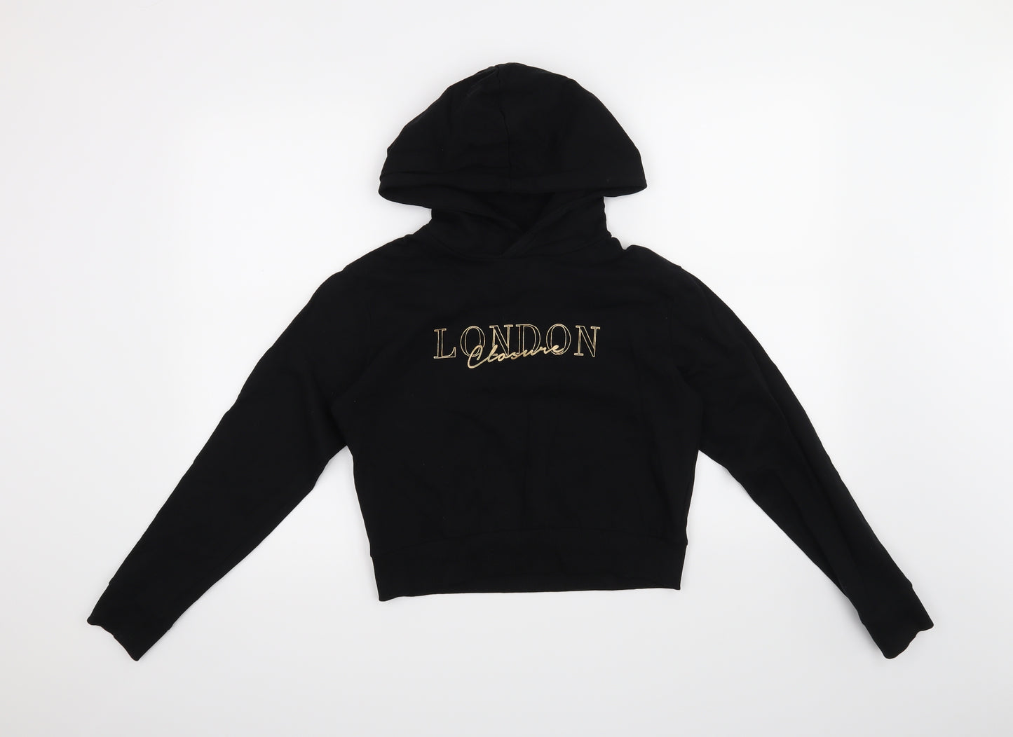 Closure London Girls Black   Pullover Hoodie Size 13-14 Years