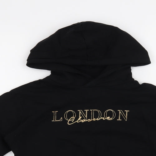 Closure London Girls Black   Pullover Hoodie Size 13-14 Years