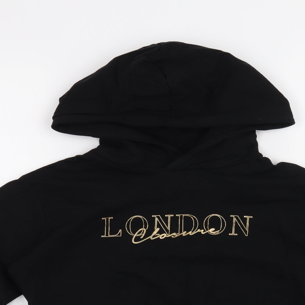 Closure London Girls Black   Pullover Hoodie Size 13-14 Years
