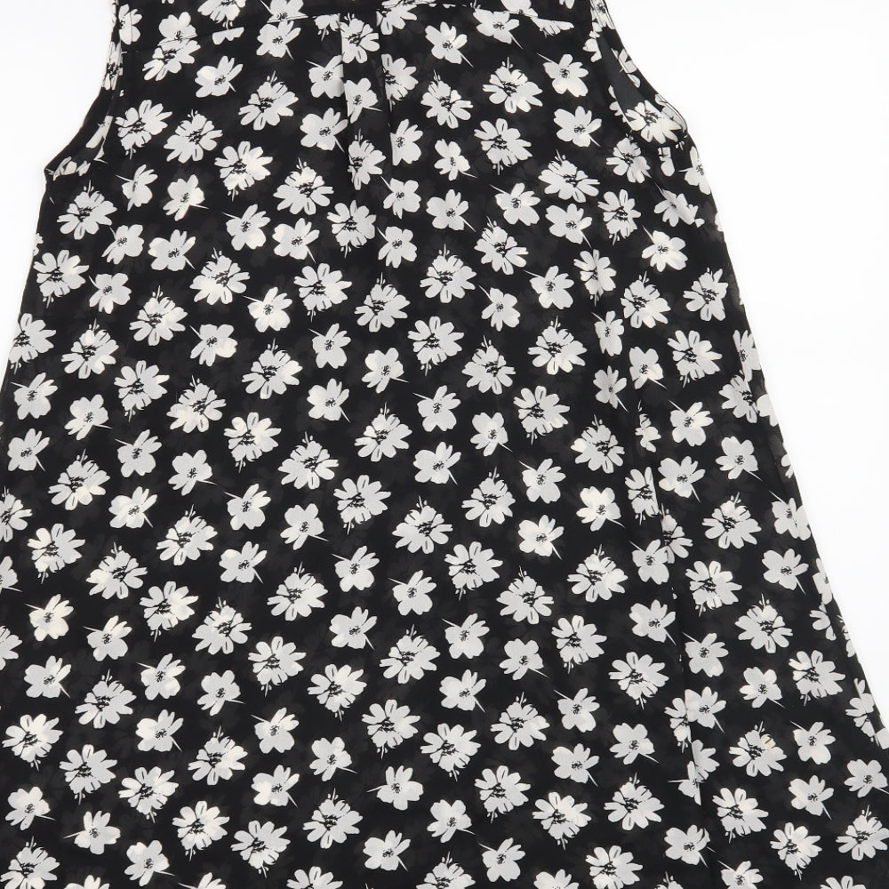 Atmosphere Womens Black Floral  Basic Button-Up Size 12