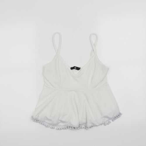 Missguided Womens White   Cropped Tank Size 10