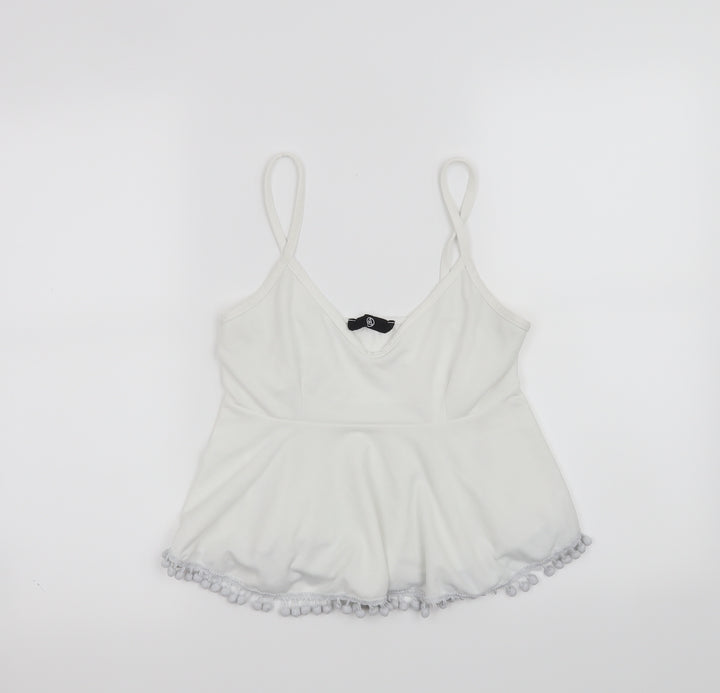 Missguided Womens White Cropped Tank Size 10