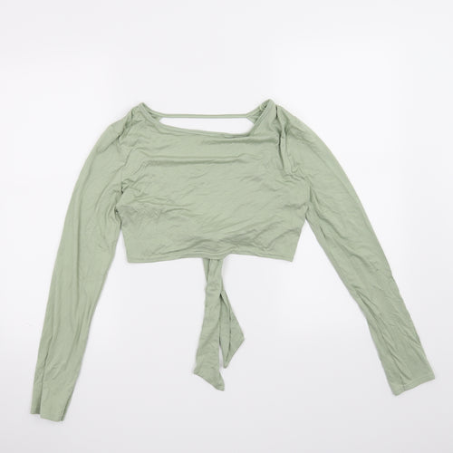 Missguided Womens Green   Cropped T-Shirt Size 12