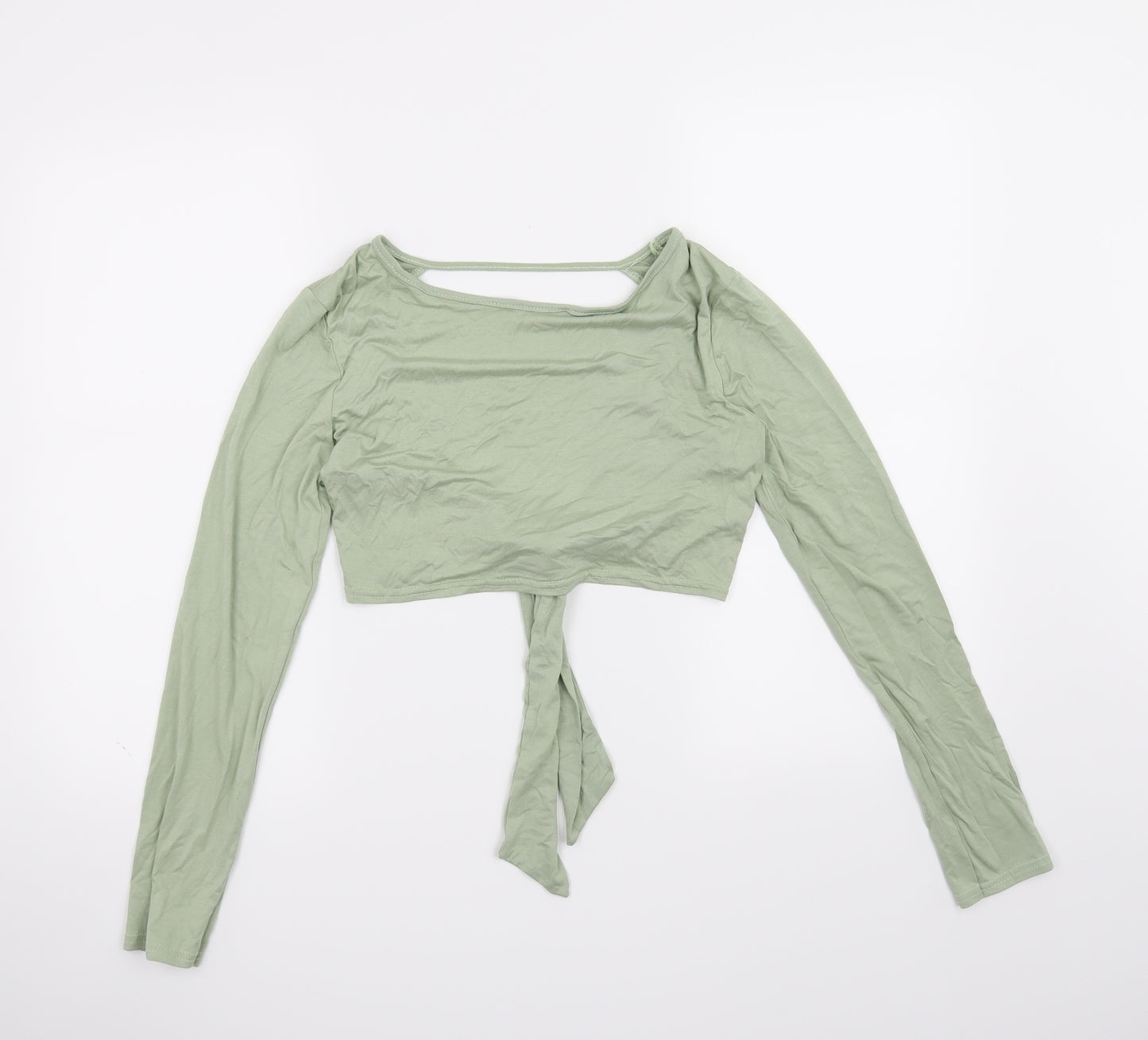 Missguided Womens Green   Cropped T-Shirt Size 12