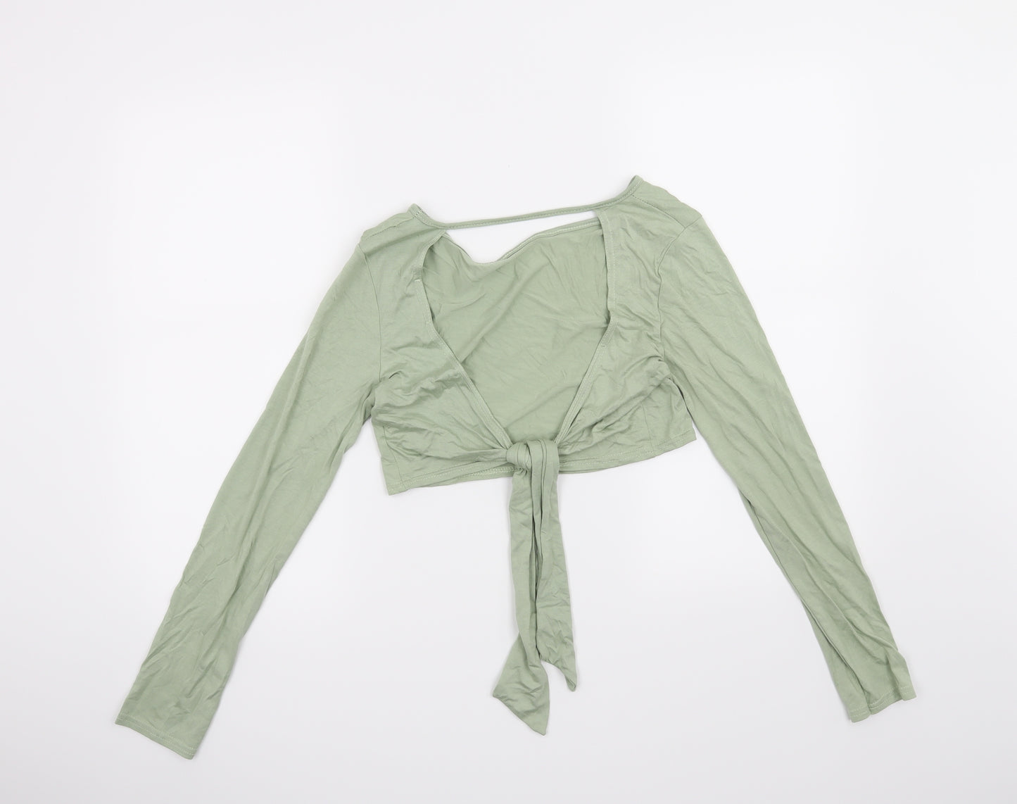 Missguided Womens Green   Cropped T-Shirt Size 12