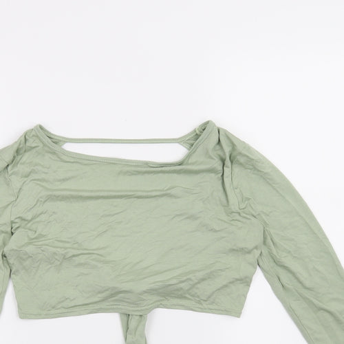Missguided Womens Green   Cropped T-Shirt Size 12