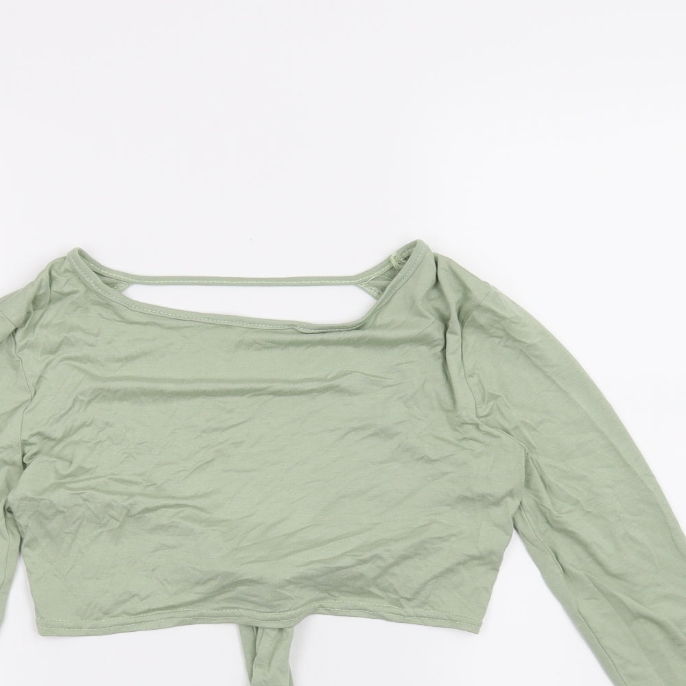 Missguided Womens Green   Cropped T-Shirt Size 12