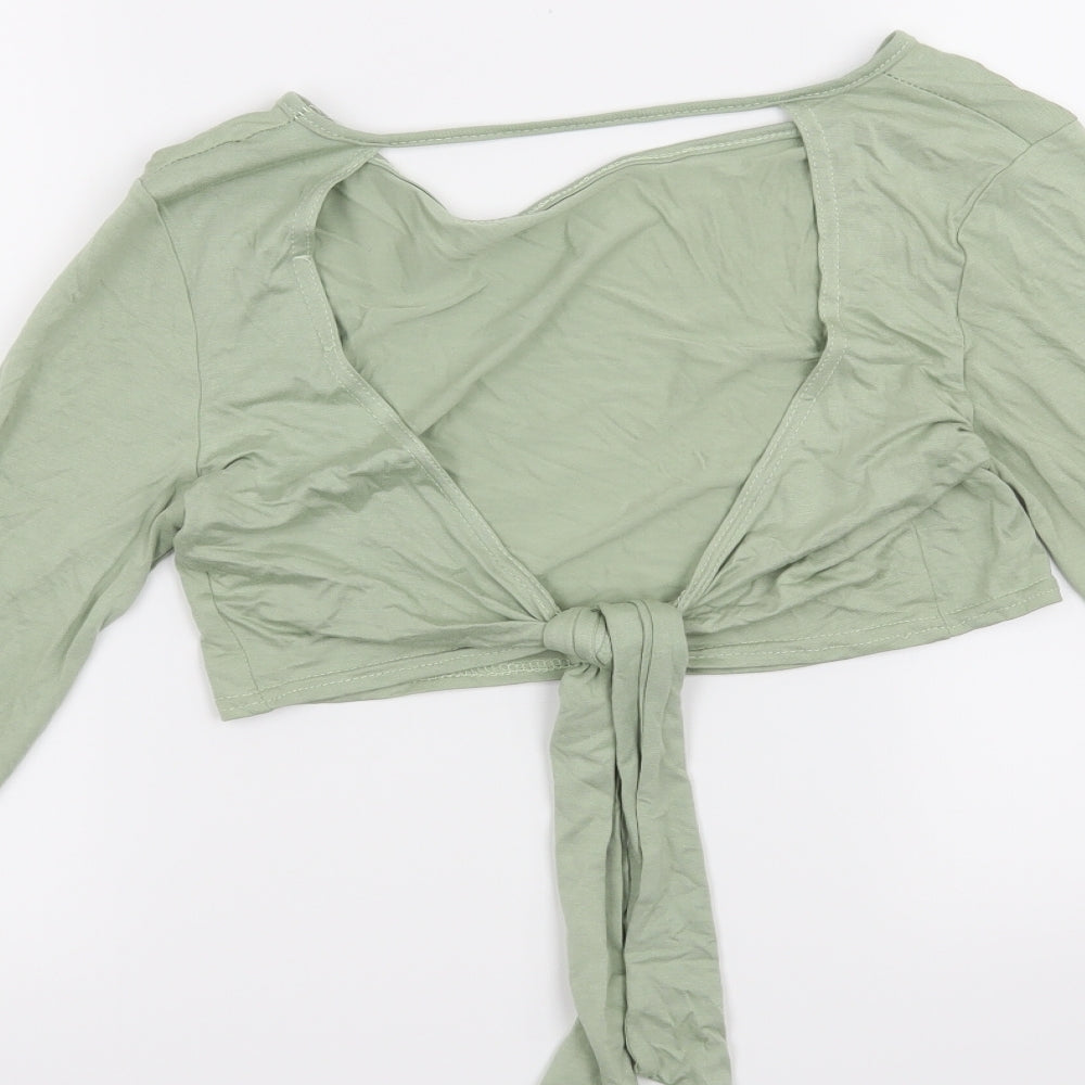 Missguided Womens Green   Cropped T-Shirt Size 12