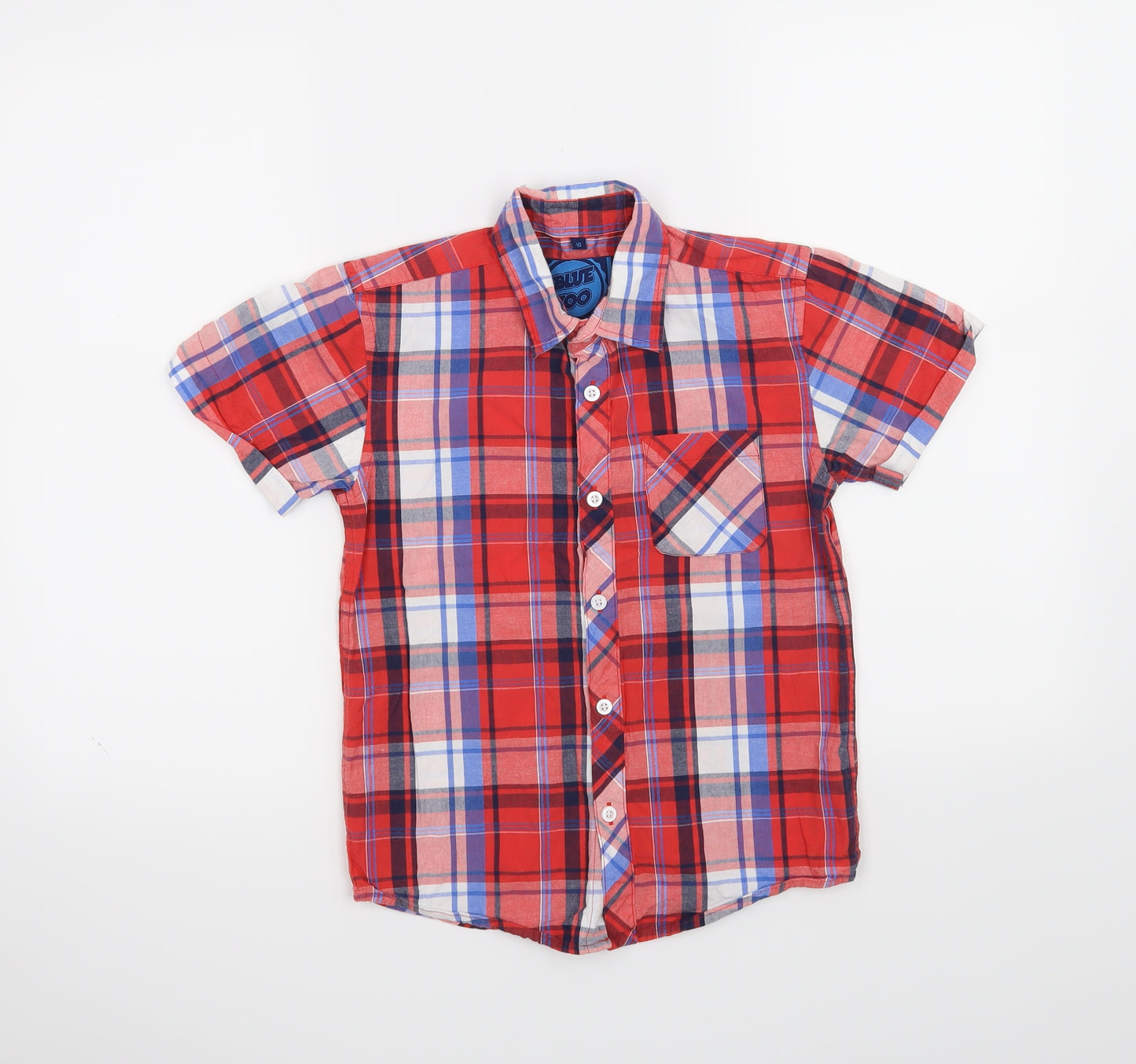 Blue Zoo Boys Red Check  Basic Button-Up Size 10 Years
