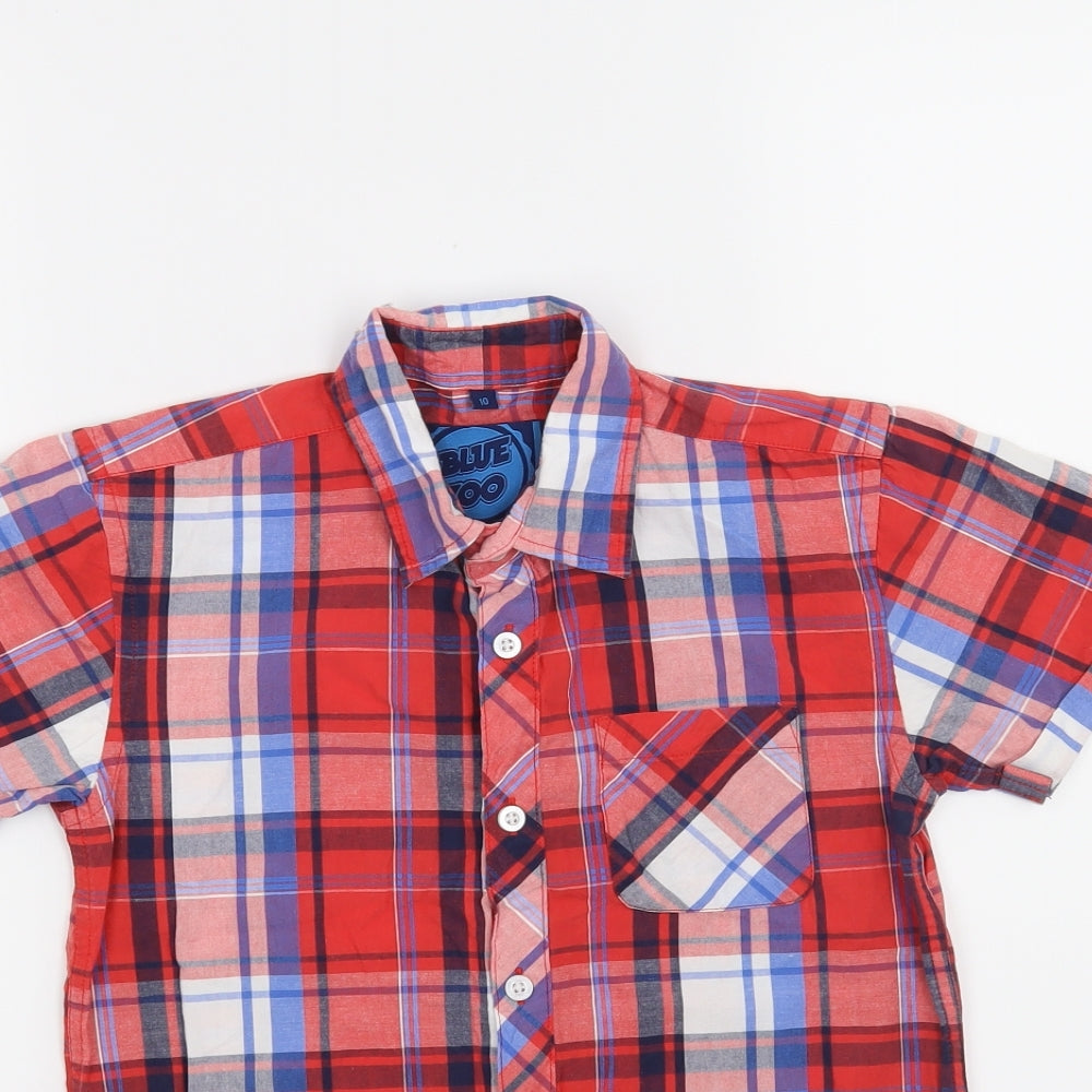 Blue Zoo Boys Red Check  Basic Button-Up Size 10 Years