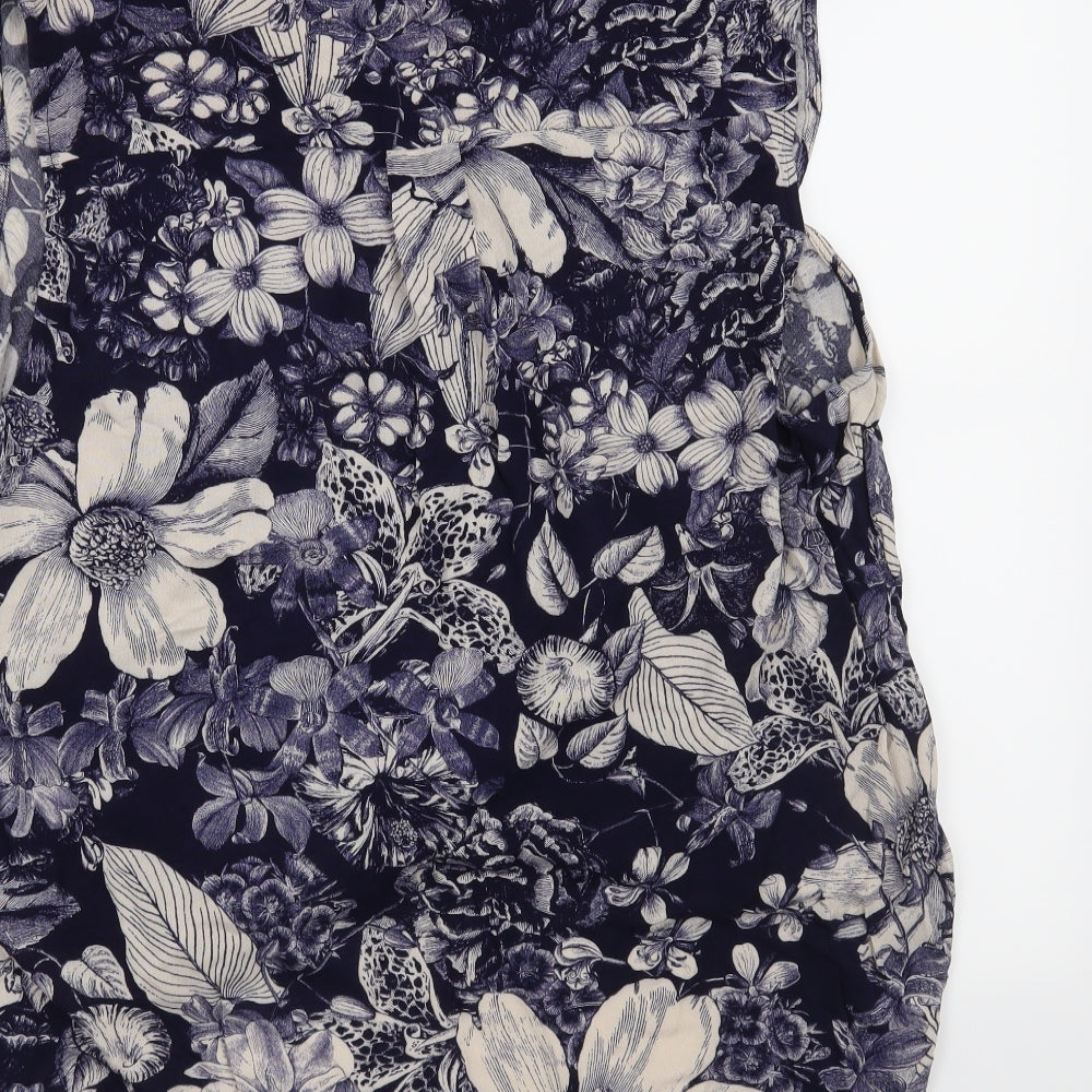 George Womens Blue Floral  Basic Blouse Size 22