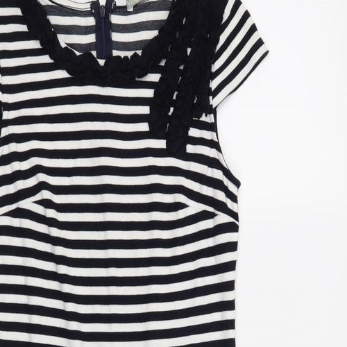 M&S Womens Black Striped  A-Line  Size 8