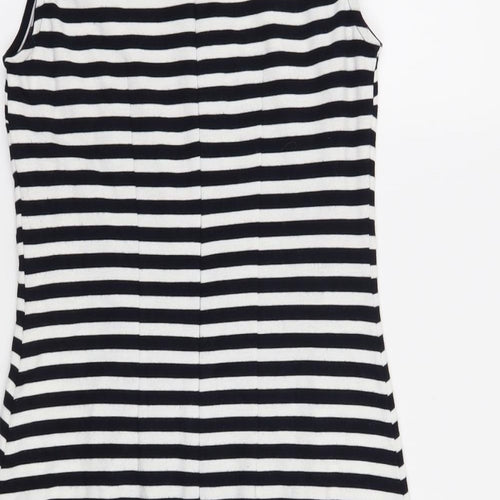 M&S Womens Black Striped  A-Line  Size 8