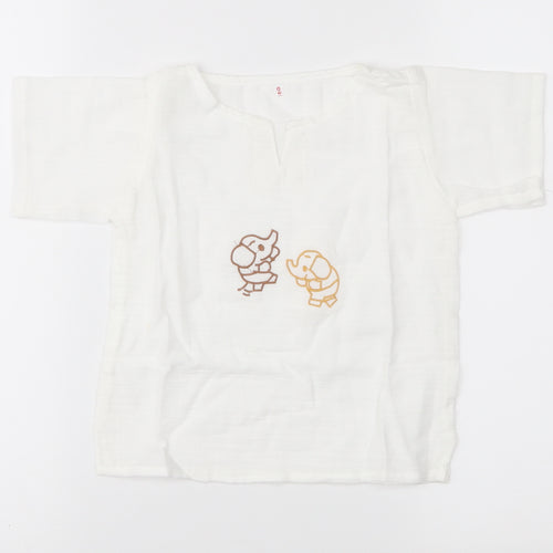 Preworn Baby White   Pullover T-Shirt Size 18-24 Months